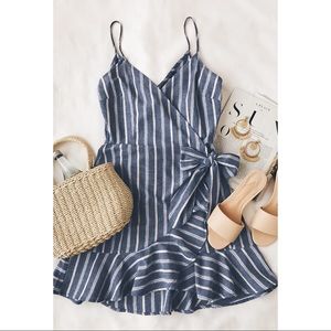 NWT [the fifth label] blue/white wrap dress